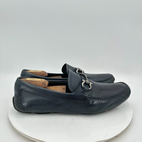 Salvatore Ferragamo Men Size 8.5EE Dark Green Leather Horsebit Loafer Shoes main image 9